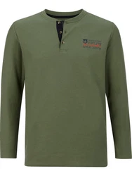 Jan Vanderstorm Langarmshirt IVOR Dunkelgrün/Khaki