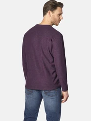 Jan Vanderstorm Langarmshirt IVOR Dunkelblau/Lila/Fliederfarben/Dunkelrot