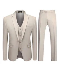 Anzug (3 tlg, Sakko & Hose & Weste) klassischer Anzge im eleganten Look Businessanzug