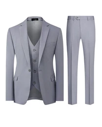 Anzug (3 tlg, Sakko & Hose & Weste) klassischer Anzge im eleganten Look Businessanzug