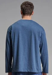 TOM TAILOR Schlafshirt Langarmshirt Blau/Dunkelblau/Hellblau
