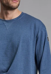 TOM TAILOR Schlafshirt Langarmshirt Blau/Dunkelblau/Hellblau