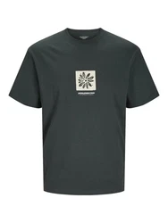 Jack & Jones Kurzarmshirt JORPORTLAND BOX TEE SS CREW NECK Dunkelgrün/Dunkelgrau/Grün