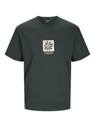 Jack & Jones Kurzarmshirt JORPORTLAND BOX TEE SS CREW NECK Dunkelgrün/Dunkelgrau/Grün