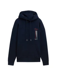 TOM TAILOR Denim Sweatshirt Hoodie mit Print Dunkelblau/Lila