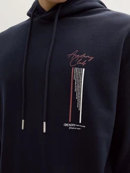 TOM TAILOR Denim Sweatshirt Hoodie mit Print Dunkelblau/Lila