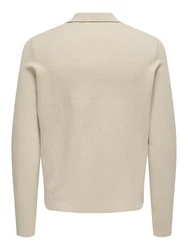 Only & Sons Langarm-Poloshirt ONSCooper Khaki/Beige/Weiß