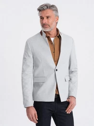 Sakko Sakko aus Rayon in Melange mit Stehkragen fr Herren