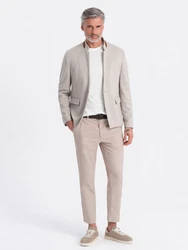 OMBRE Sakko Stehkragen Khaki/Beige/Braun/Grau