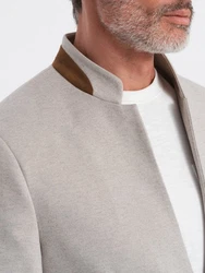 OMBRE Sakko Stehkragen Khaki/Beige/Braun/Grau