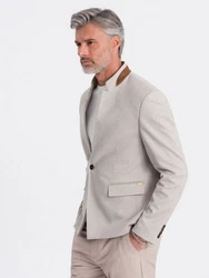 OMBRE Sakko Stehkragen Khaki/Beige/Braun/Grau
