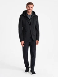 OMBRE Sakko mit Kapuze black