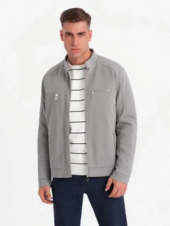OMBRE Bikerjacke mit Stehkragen