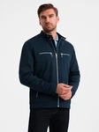 OMBRE Bikerjacke mit Stehkragen Dunkelblau/Blau/Hellblau