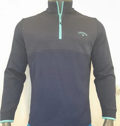 Longsweatshirt Layer Aquapel Mixed Media 1/4 Zip Blau-Mint Herren M