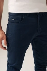Next Hose Slim Fit Motion Flex Dunkelblau/Blau