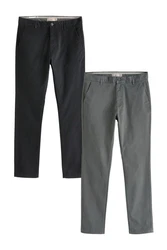Next Chinohose Skinny Fit Chinohose mit Stretch Dunkelgrau/Grau