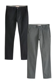 Next Chinohose Skinny Fit Chinohose mit Stretch Dunkelgrau/Grau