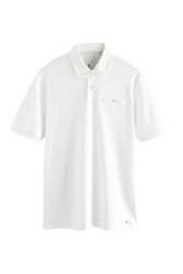 Next Polohemd mit elegantem Kragen Weiß/Creme/Dunkelblau