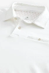 Next Polohemd mit elegantem Kragen Weiß/Creme/Dunkelblau