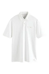 Next Polohemd mit elegantem Kragen Weiß/Creme/Dunkelblau