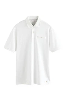 Next Polohemd mit elegantem Kragen Weiß/Creme/Dunkelblau Next Polohemd mit elegantem Kragen Weiß/Creme/Dunkelblau