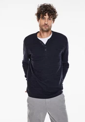 STREET ONE MEN Langarmshirt Dunkelblau/Blau