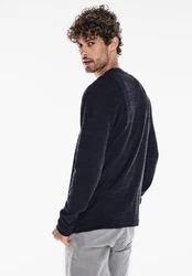 STREET ONE MEN Langarmshirt Dunkelblau/Blau