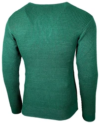 Baxboy Herren Pullover Slim Fit Rundhals Strick-Pullover Rundkragen Moderner Longsleeve (BB-52132) Dunkelgrün/Grün