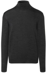 MAERZ Muenchen Strickpullover Rollkragen Dunkelgrau/Grau/Schwarz