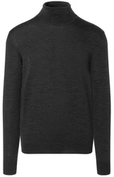 MAERZ Muenchen Strickpullover Rollkragen Dunkelgrau/Grau/Schwarz