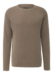 QS Rundhalspullover Casual Dunkelgrün/Khaki