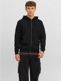 Hoodie Kapuzenjacke Regular Fit Hoodie JJEBRADLEY 6023 in Schwarz