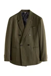 Next Zweireihiger Sakko im Relaxed Fit Dunkelgrün/Khaki