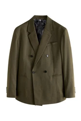 Next Zweireihiger Sakko im Relaxed Fit Dunkelgrün/Khaki