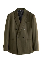 Baukastensakko Zweireihiger Sakko aus Twill im Relaxed Fit (1-tlg)