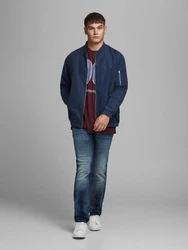 Jack & Jones Blouson Leichte Bomber Jacke Plus Size JJERUSH (4382) Blau (4382)