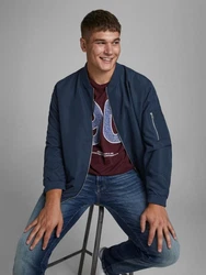 Jack & Jones Blouson Leichte Bomber Jacke Plus Size JJERUSH (4382) Blau (4382)