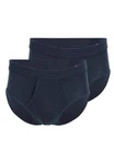 Schiesser Slip 2er Pack Cotton Essentials Feinripp Sportslip Dunkelblau/Blau