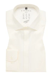 Eterna Langarmhemd SLIM FIT Weiß/Beige/Creme