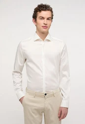 Eterna Langarmhemd SLIM FIT Weiß/Beige/Creme