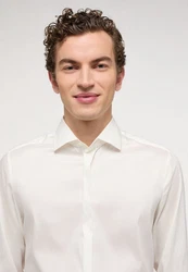 Eterna Langarmhemd SLIM FIT Weiß/Beige/Creme