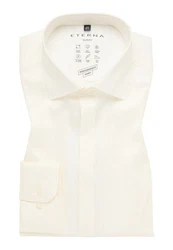 Eterna Langarmhemd SLIM FIT Weiß/Beige/Creme