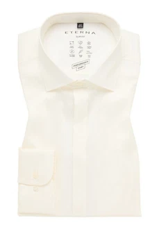 Eterna Langarmhemd SLIM FIT Weiß/Beige/Creme Eterna Langarmhemd SLIM FIT Weiß/Beige/Creme