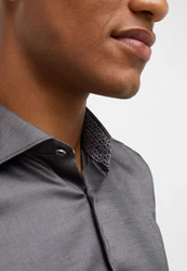 Eterna Businesshemd Dunkelgrau/Grau/Braun