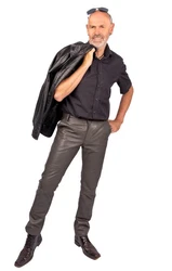 Be Noble Lederhose Chino Elegante Braun/Grau/Beige/Khaki