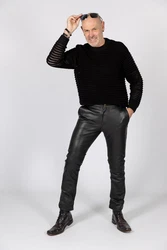 Be Noble Lederhose Chino Elegante Schwarz