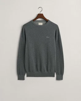 Gant Strickpullover R-Neck COTTON PIQUE C-NECK Grau