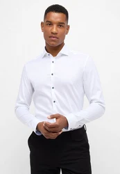 Eterna Businesshemd Weiß/Dunkelblau