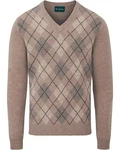 Alan Paine Strickpullover Jesmond Beige/Lila/Braun/Grau